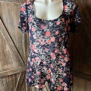 Torrid floral lace babydoll top Size 1X